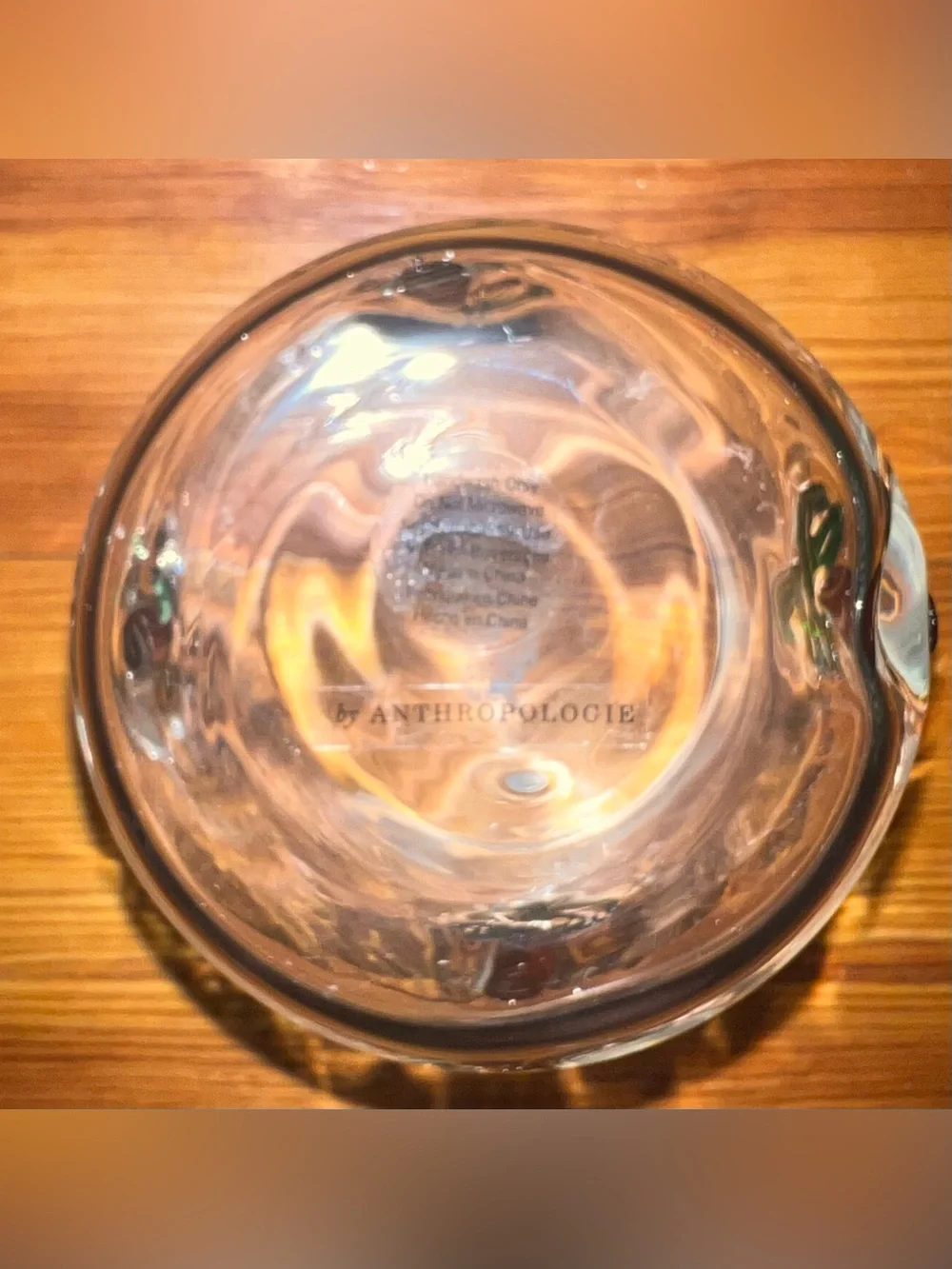 damaged ANTHROPOLOGIE Icon Palm Tree Glass